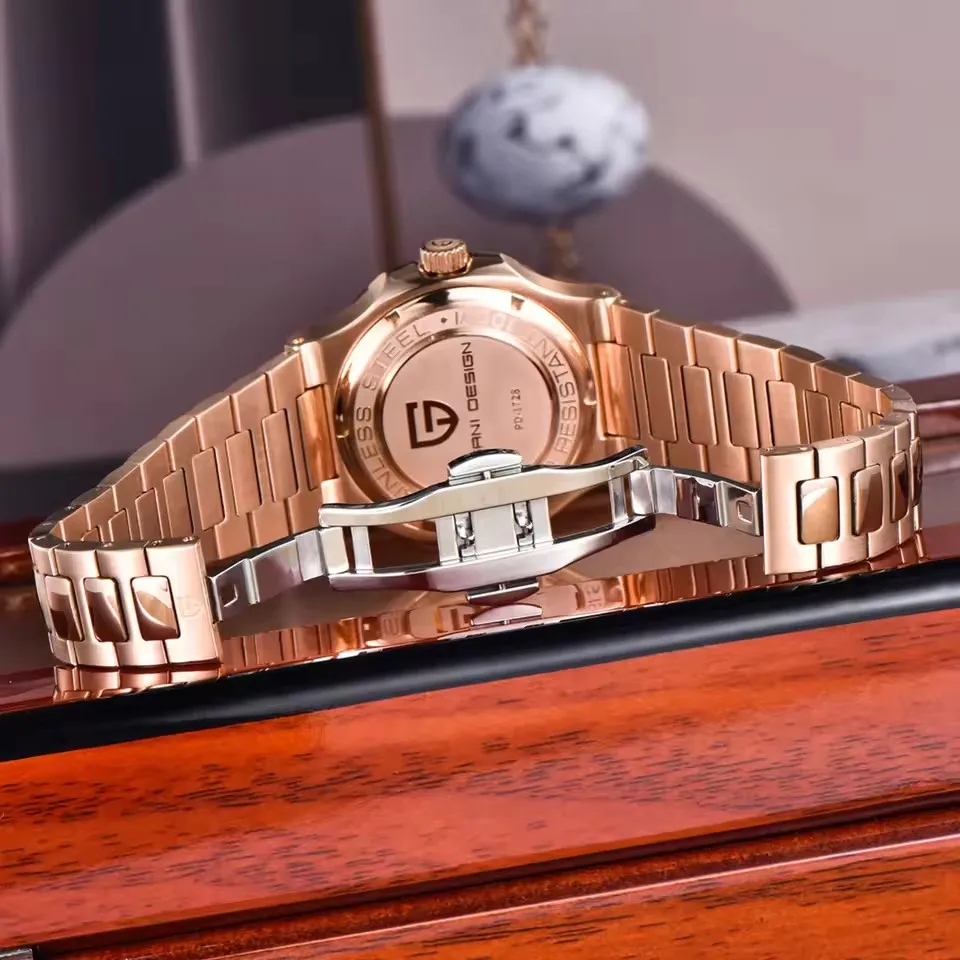 PAGANI تصميم جديد الرياضة أناقة ساعة ميكانيكية الفولاذ المقاوم للصدأ مضيئة رجل ساعة الياقوت النورس ST16 Movt ساعات رجالية