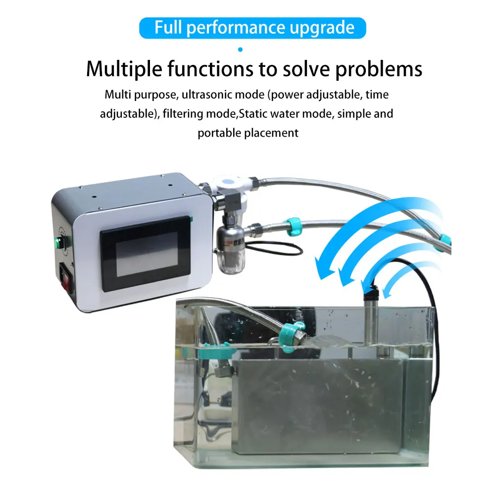 GENENG منظف بالموجات فوق الصوتية 600 وات مع فلتر، ماكينة منزلية محمولة قابلة للتعديل للوقت والطاقة 316 من الفولاذ المقاوم للصدأ