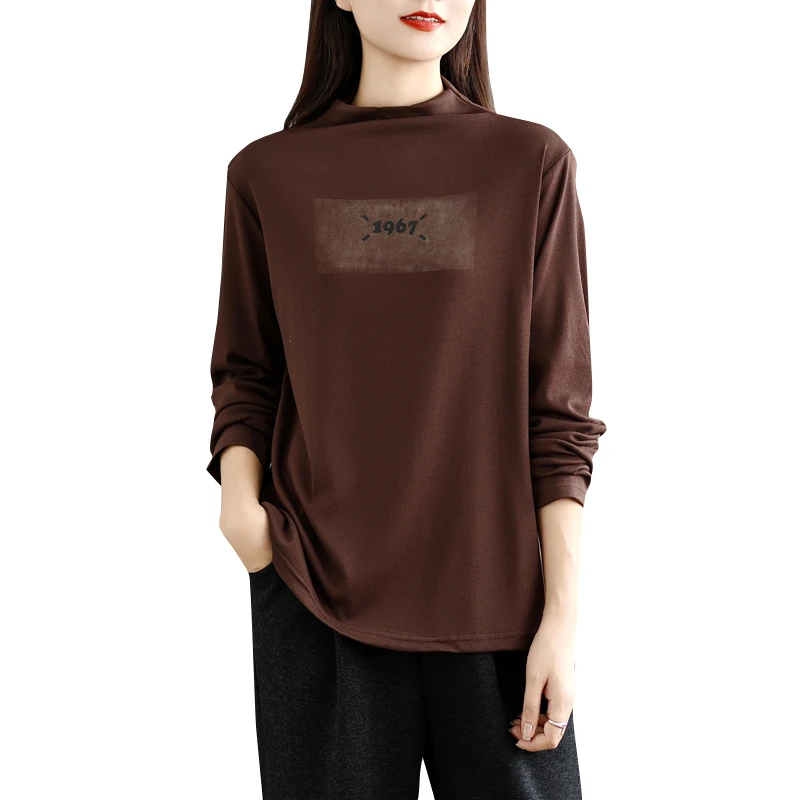 قاعدة مخملية طويلة متعددة الاستخدامات من Sve على الوجهين irt f ملابس داخلية بياقة عالية تي شيرت كاجوال بحامل مناسب بخصر عالٍ