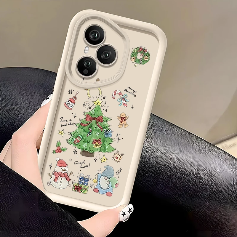Custodia per telefono modello albero di Natale con fiocco per Honor 400 200 Pro Magic7 Lite X8c X9c Smart X6a X6b X6c Custodia morbida in silicone antiurto