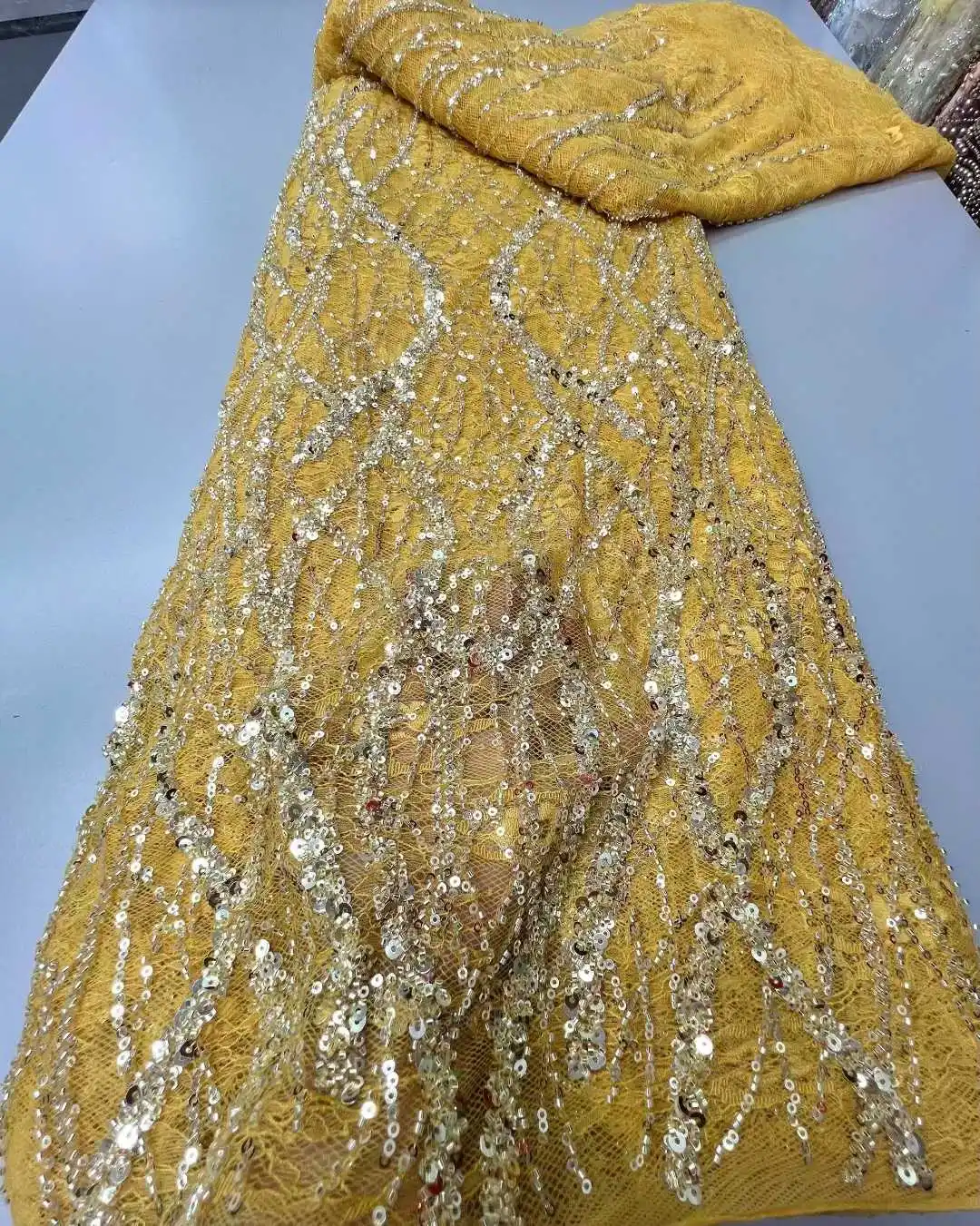 Afrikaanse kantstof 2025, kralenkantstof met pailletten, Nigeriaanse bruids, hoge kwaliteit borduurwerk, tule kantstof voor bruiloft