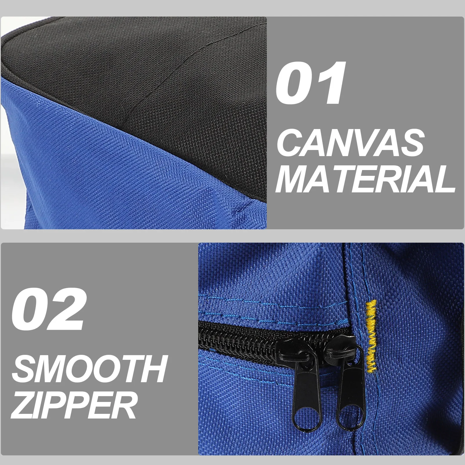 

Multifunctional Tool Bag Large Capacity Durable Canvas Wear Resistant Practical Organizer Wide Tote Zipper Handbag Storage