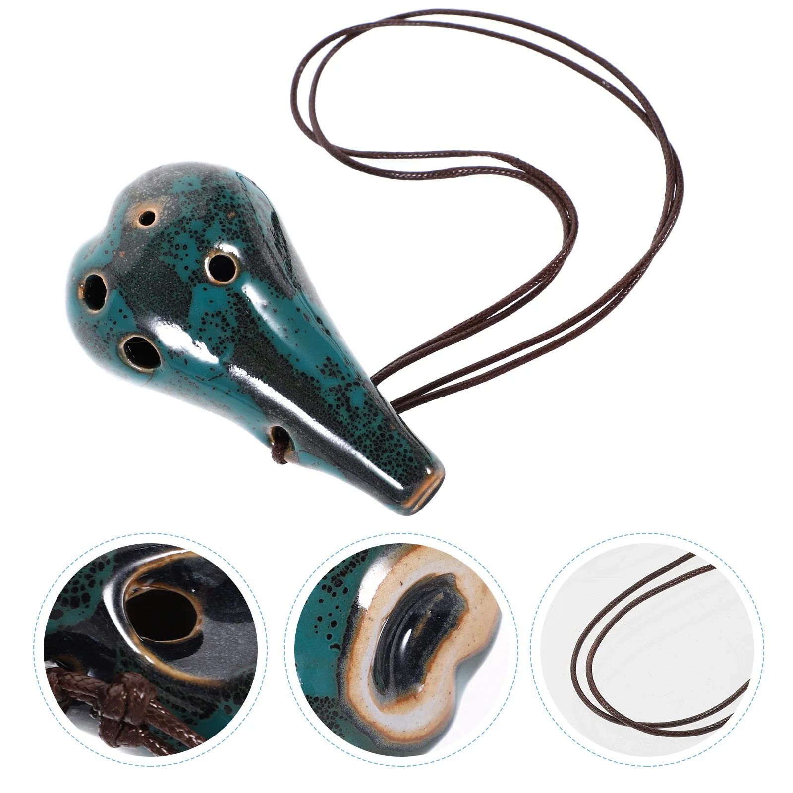 Instrumento de cerámica para principiantes, Ocarina Alto C de 6 agujeros, diseño Retro, fácil de tocar, práctica de viento portátil para niños y adultos