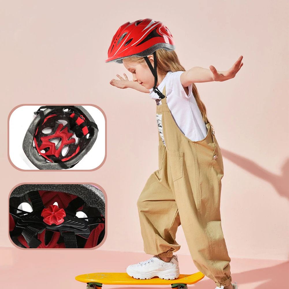 

Kids Bike Helmet Set Adjustable Helmet Elbow Pads Wrist Guards Set Breathable Skateboard Protective Equipment for Outdoor Sports