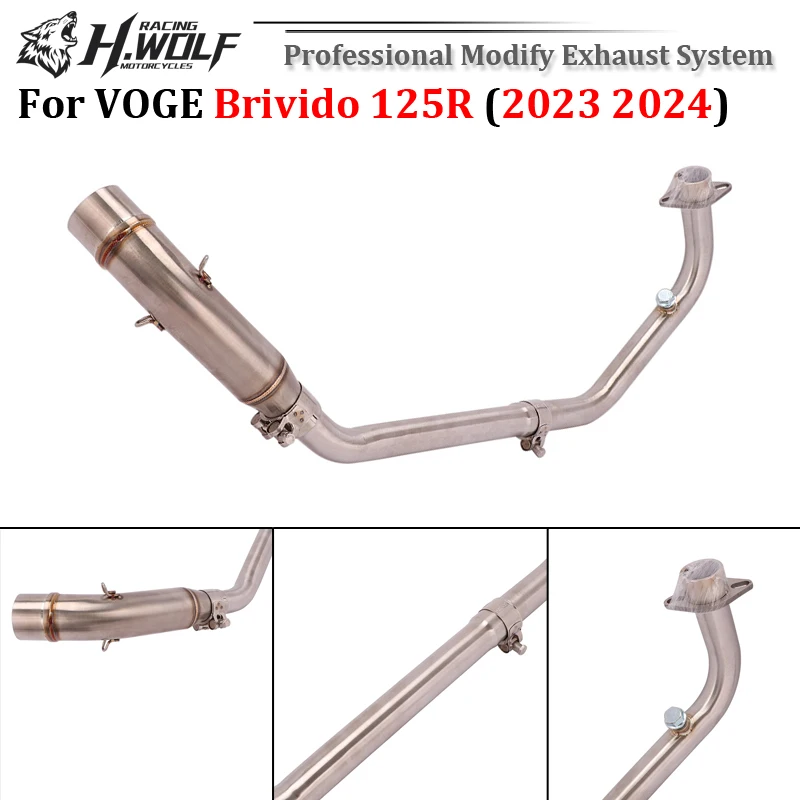 voge-brivido-125r-125-r-2023-2024-バイク用エキゾーストシステム改造フロントリンクパイプ接続51mmマフラーエスケープモト用スリップオン