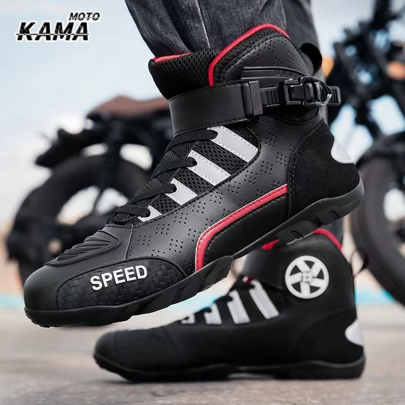 

Motorcycle Boots Men Motor Motorbike Riding Shoes Anti-fall Motorcycle Shoes Motocross Off-Road Racing Boots Botas Para Moto
