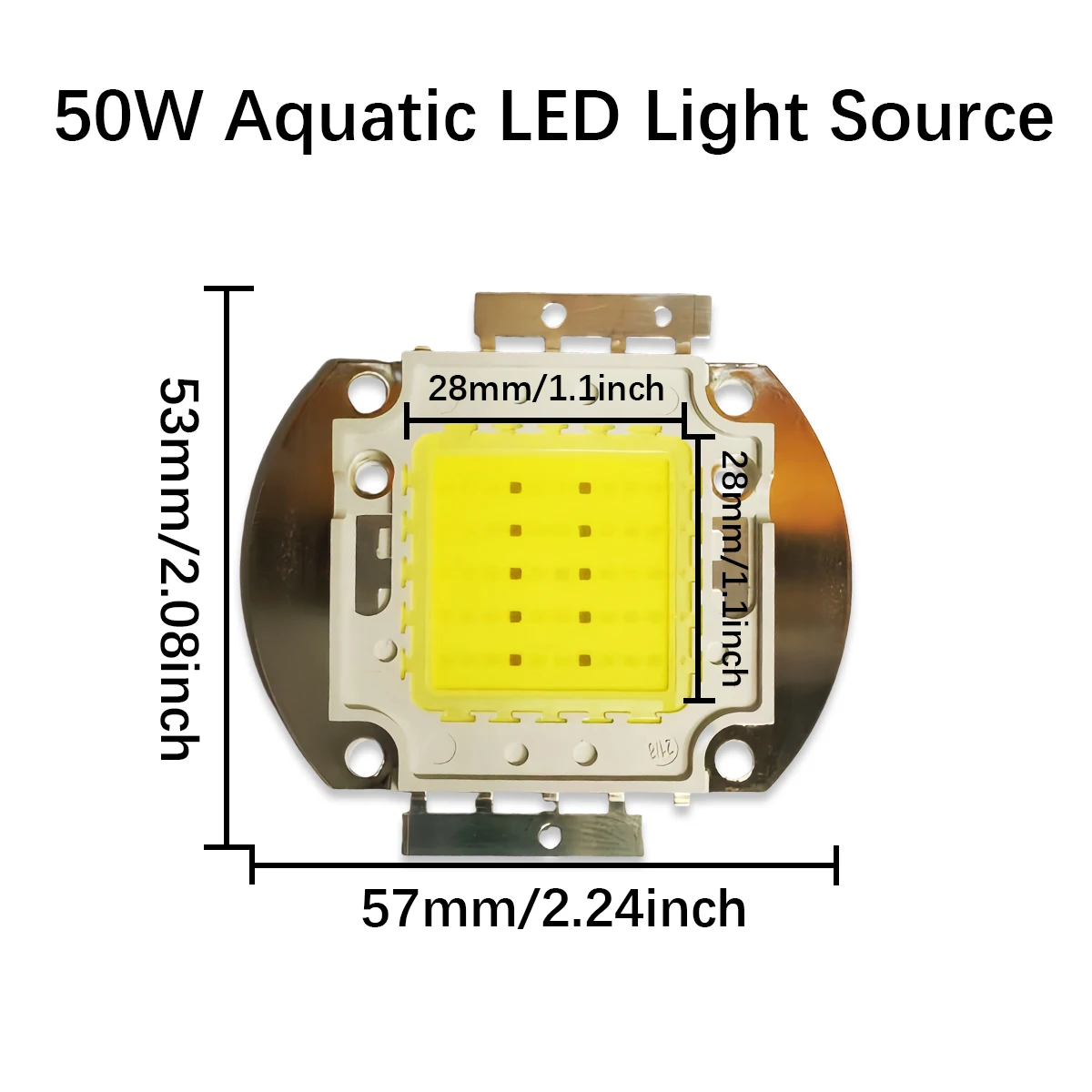 Module LED COB à spectre complet (série AT3) – 50 W 30 V, source d'éclairage d'aquarium intégrée