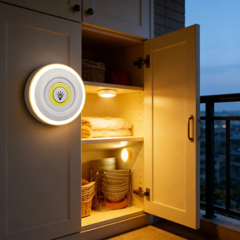 

Светодиодная подсветка для шкафов с регулировкой яркости и пультом ДУ, работающая от батареек, для гардероба, ванной комнаты и ночного освещения