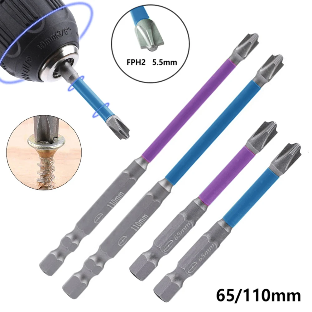 Cross Bit Screwdriver Bit Easy To Work FPH2 Hand Tools Color Differentiation Cross Bit Magnetism Socket Switch