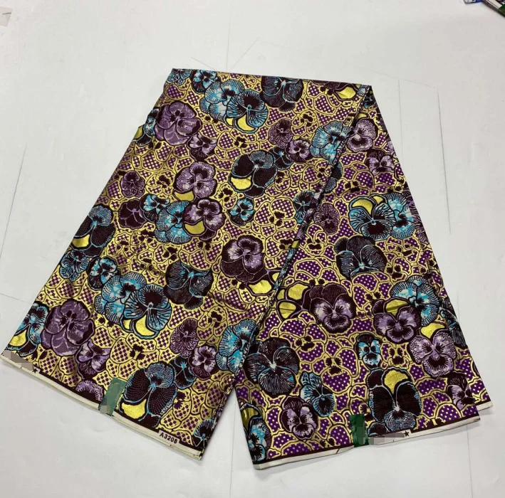 african Golden Patchwork 100% Polyester real super holland wax original dutch is not easy to crack Tissus women dressess