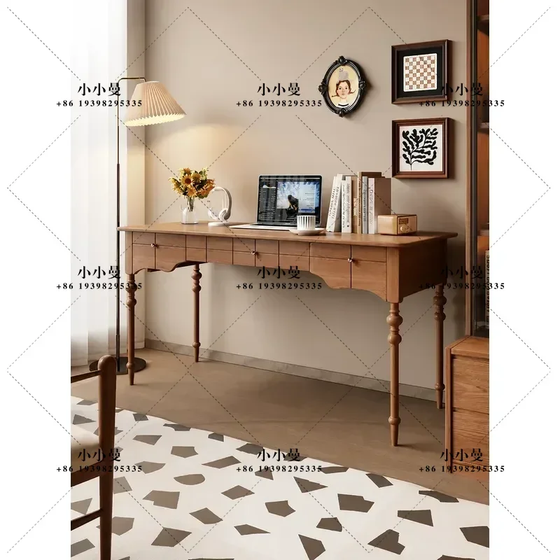 All Solid Wood Desk Student Home Study Table Antique Small Apartment Bedroom Computer Desk