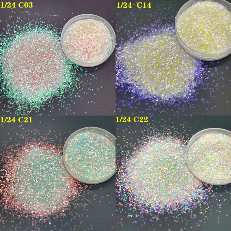 20g/bag Mermaid Glitter Flakes Sparkly 3D Hexagon Holographic UV Gel Varnish Nail Tips Glitter Powder DIY Nail Art  Decoration