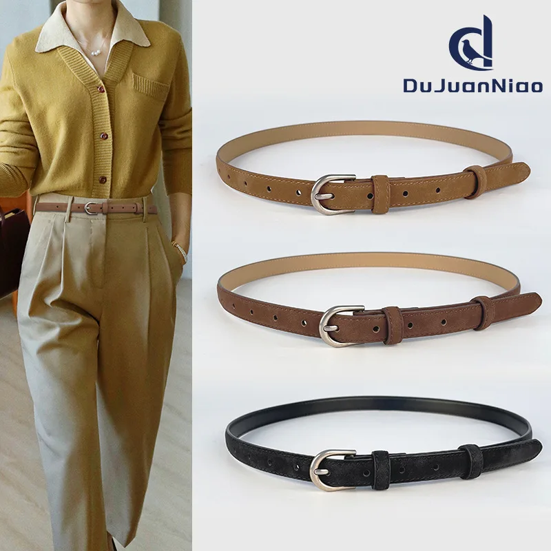 

Retro Matte Cowhide Women's Leather Belt Casual Pants Jeans High-end Korean Fashion Needle Buckle Belt