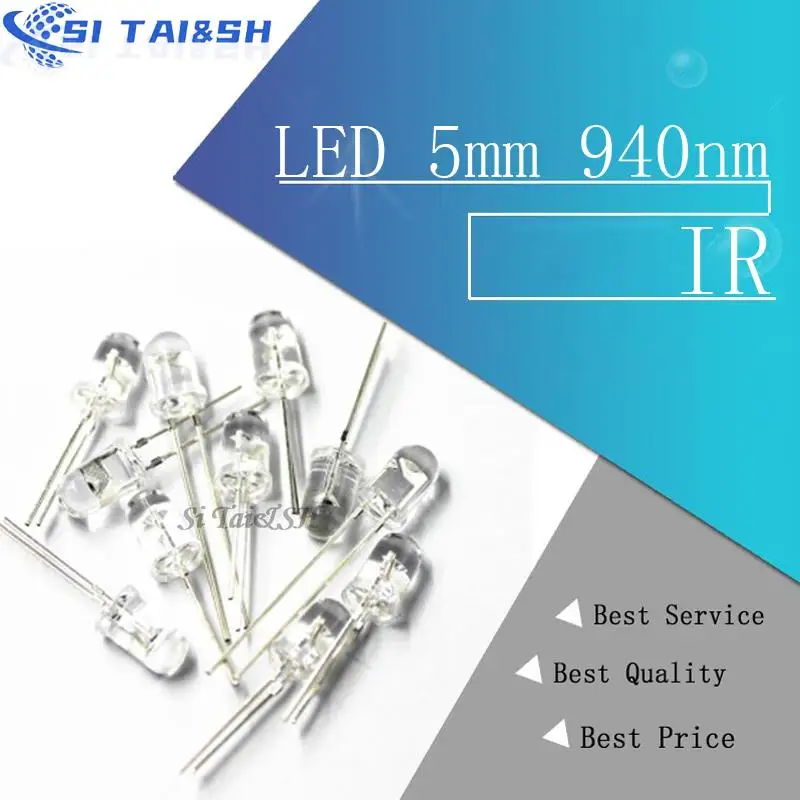 100pcs LED 5mm 940nm IR Infrared Emitting Round Tube Light diode