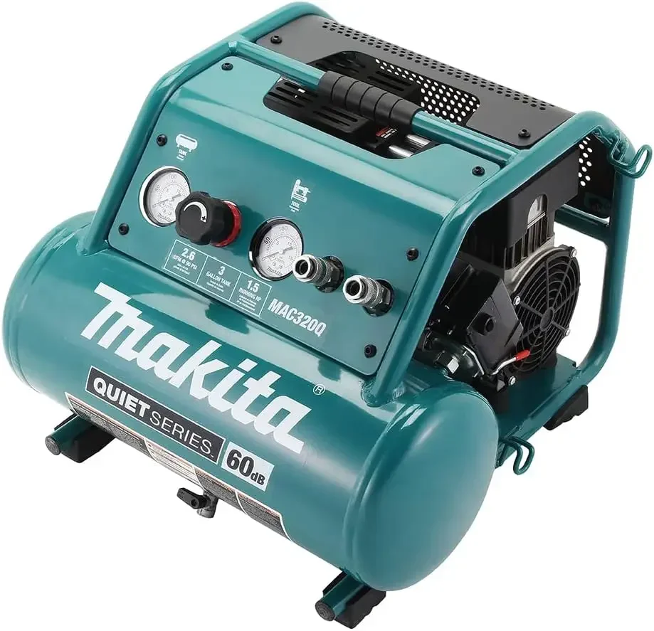 Makita MAC320Q Quiet Series 1-1/2 HP, 3 galony, bezolejowa, elektryczna sprężarka powietrza