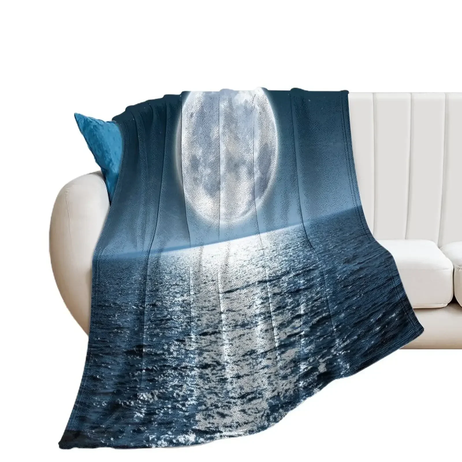 

Full Moon Throw Blanket Hairys Flannel Fabric Sofas Blankets