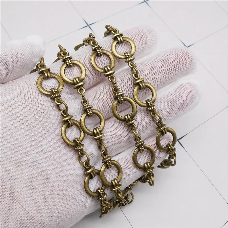 1Meter Bohemia Antique Silver Color Chain Bracelet Handbag Chain Necklace Women Vintage DIY Jewelry Chains Big Size