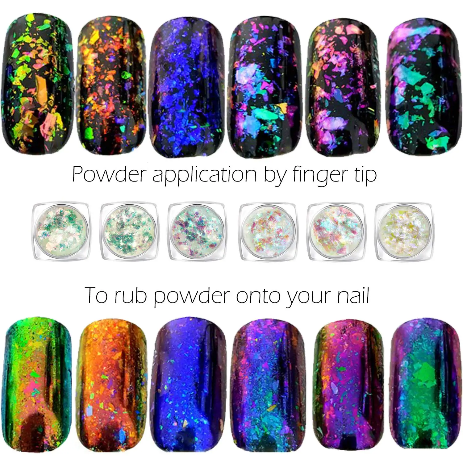 12colors Chameleon Irregular Flakes Nail Powder Holographic Aurora Mermaid Nail Sequins Iridescent Pigment Nail Art Decoration