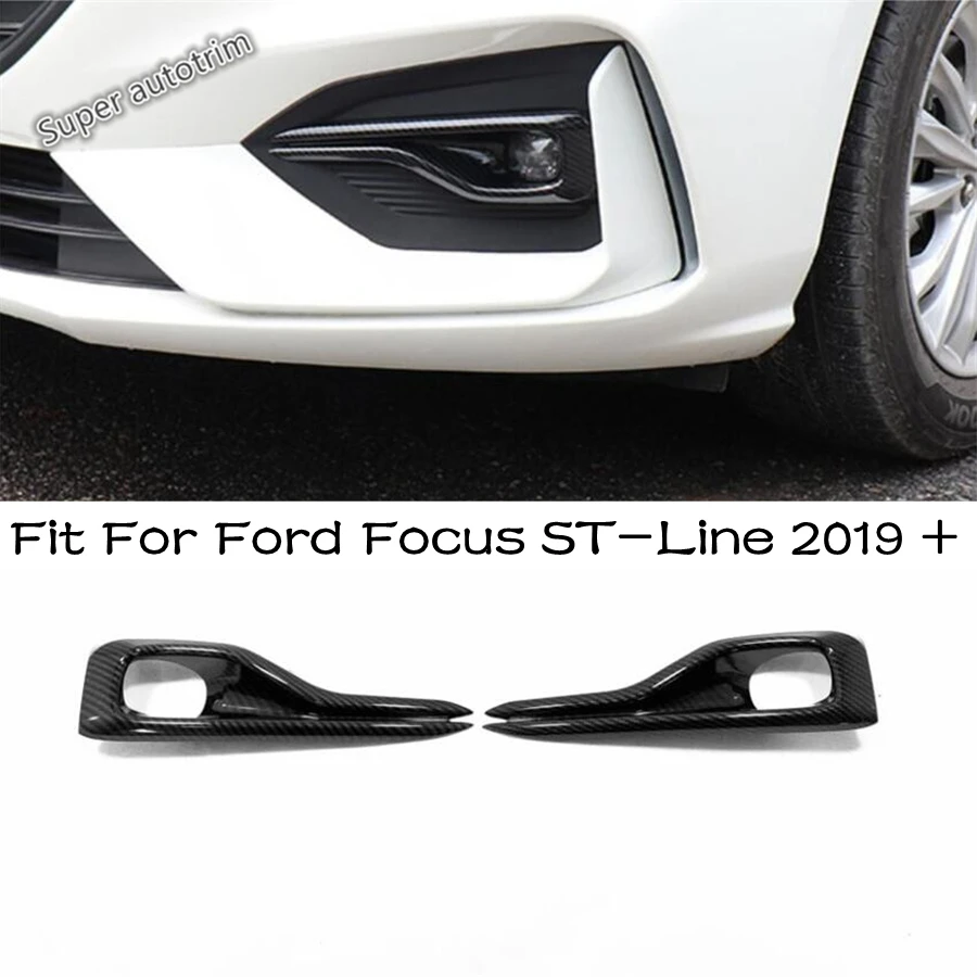 

Front Fog Light Lamp Foglight Decoration Cover Trim For Ford Focus ST-Line 2019 2020 Chrome / Carbon Fiber Accessories Exterior