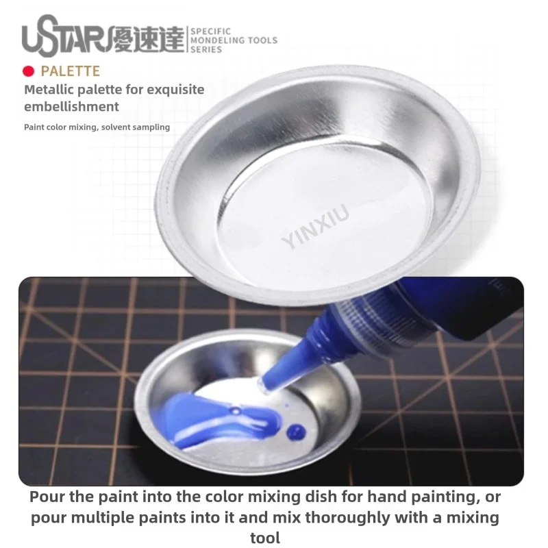 USTSR 페이스 브러쉬 핸드 페인팅 브러쉬 및 컬러 팔레트 세트 건담 모델 제작 모델링 취미 DIY 도구
