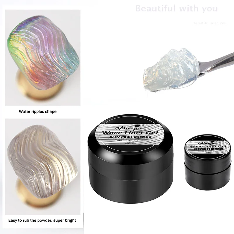 

1pc 3D Transparent Nail Glue Painting Gel Nail Polish With Chrome Nail Powder For Nail Enhancement Carving Art Creation DIY