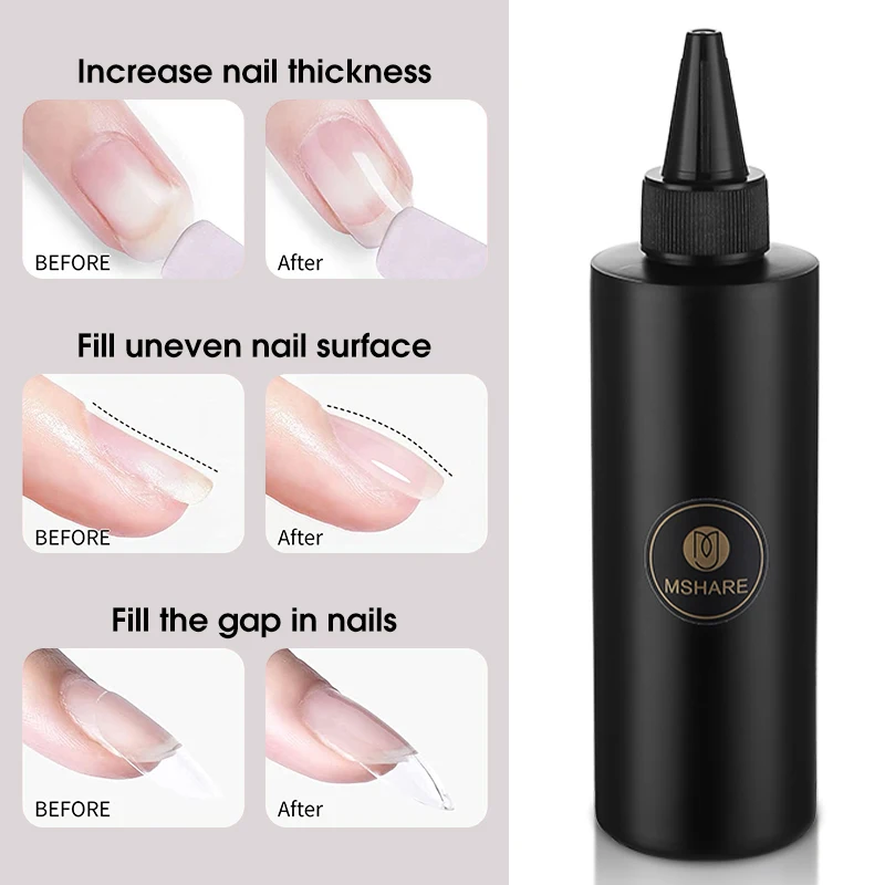 

MSHARE No Burn Reinforce Gel Russian Self Leveling Builder Strengthen Nail Apex & C-Curve Alignment Base Soak Off Nail Gel 250g