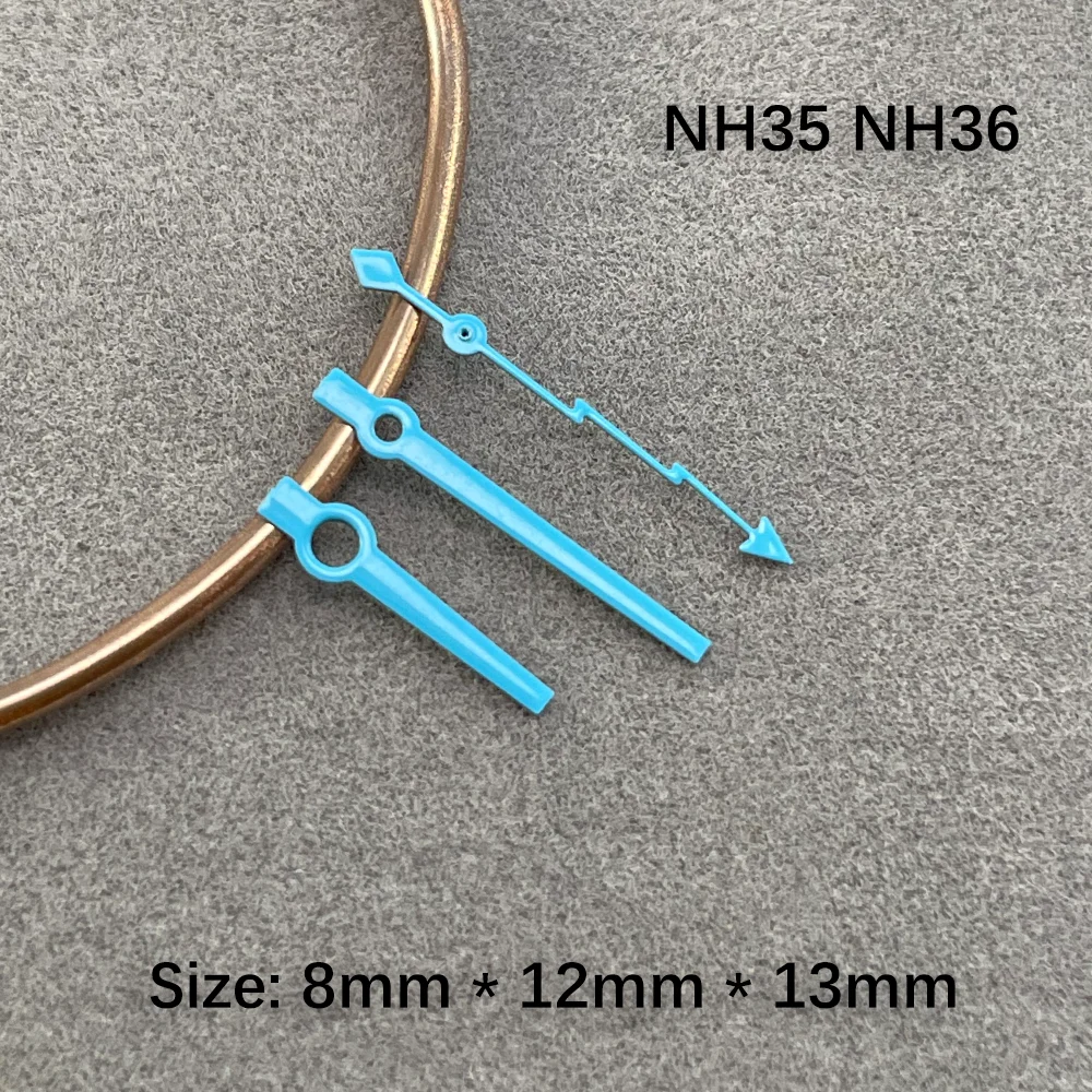سجل تحويل NH35 ساعة الأيدي البرق الأيدي الثانية مؤشر ساعة ل NH35 NH36 الحركة التلقائية أسود أحمر ساعة اليد