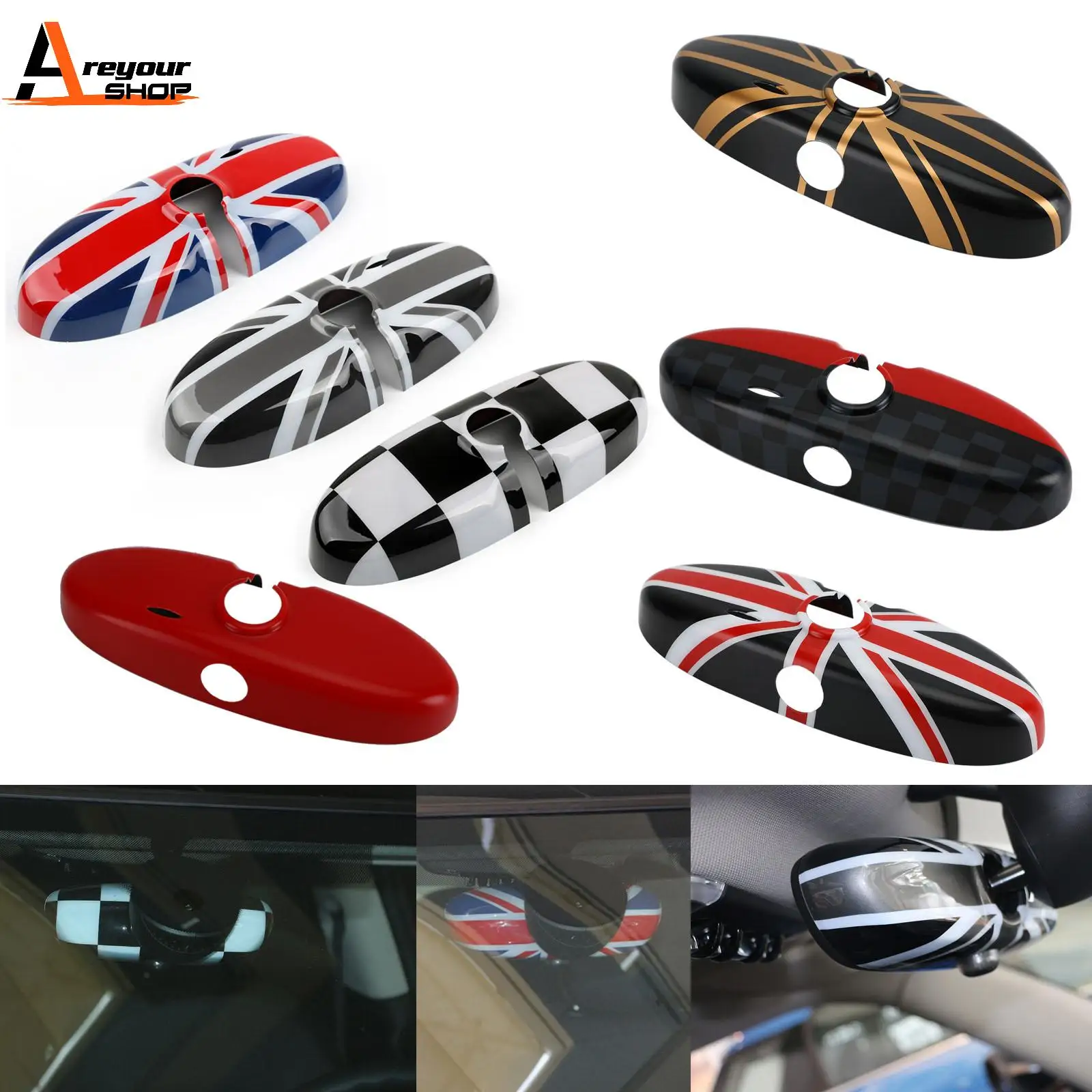 

For MINI Cooper R56 R55 R57 R61 Car Rear View Mirror Cover UK Flag Housing ABS Plastic Rearview Mirror Countryman R60 Vehicle