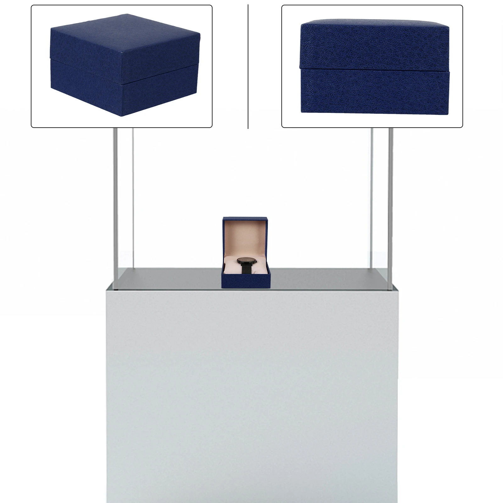 

3pcs Watch Box For Men Jewelry Storage Boxes Thick Cardboard Travel Case Watch Gift Container Elegant Litchi Pattern Packaging