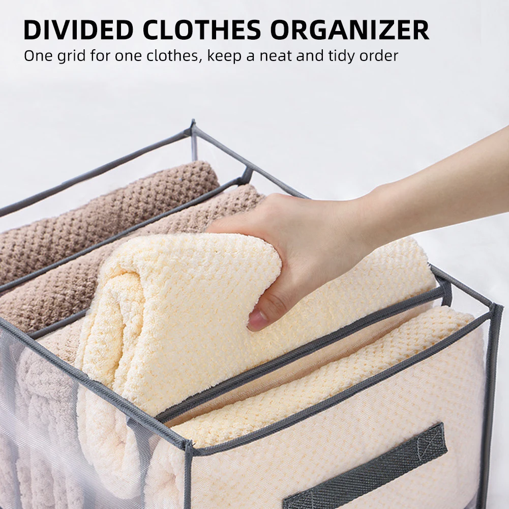 

Jeans Compartment Storage Box Closet Clothes Drawer Mesh Separation Box Stacking Pants Drawer Divider Can Washed Home Organizer