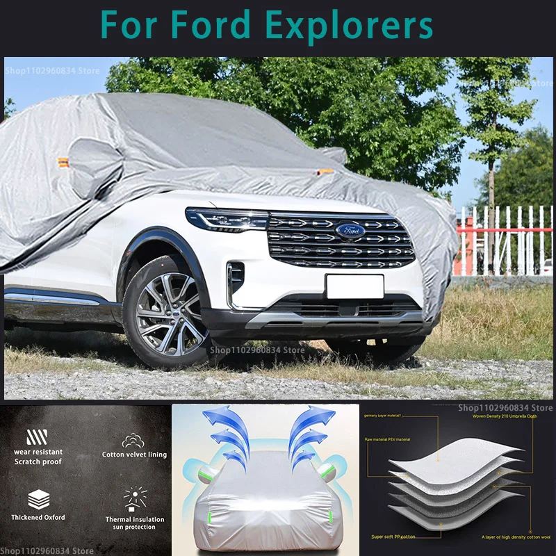 

For Ford Explorers 210T Waterproof Full Car Covers Outdoor Sun uv protection Dust Rain Snow Protective Auto Protective cover