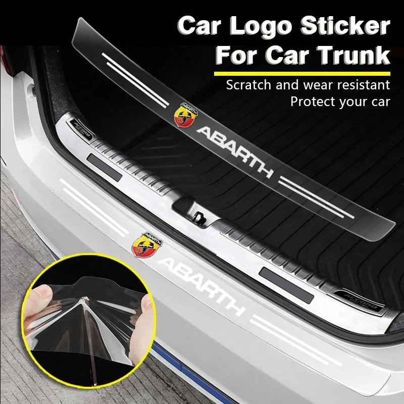 1 pçs amortecedor traseiro do carro tronco carga borda protetor guarda guarnição adesivo transparente para Abbas Abarth Punto 124 125 500 Stilo Ducato