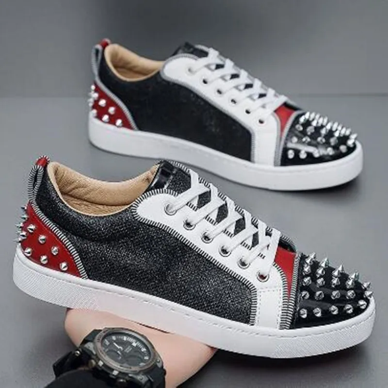 Men's Casual Shoes Comfortable Soft Punk Style Board Shoes 2027 New Fashion Nail Anti Slip Wear Resistant Personalized Sneakers