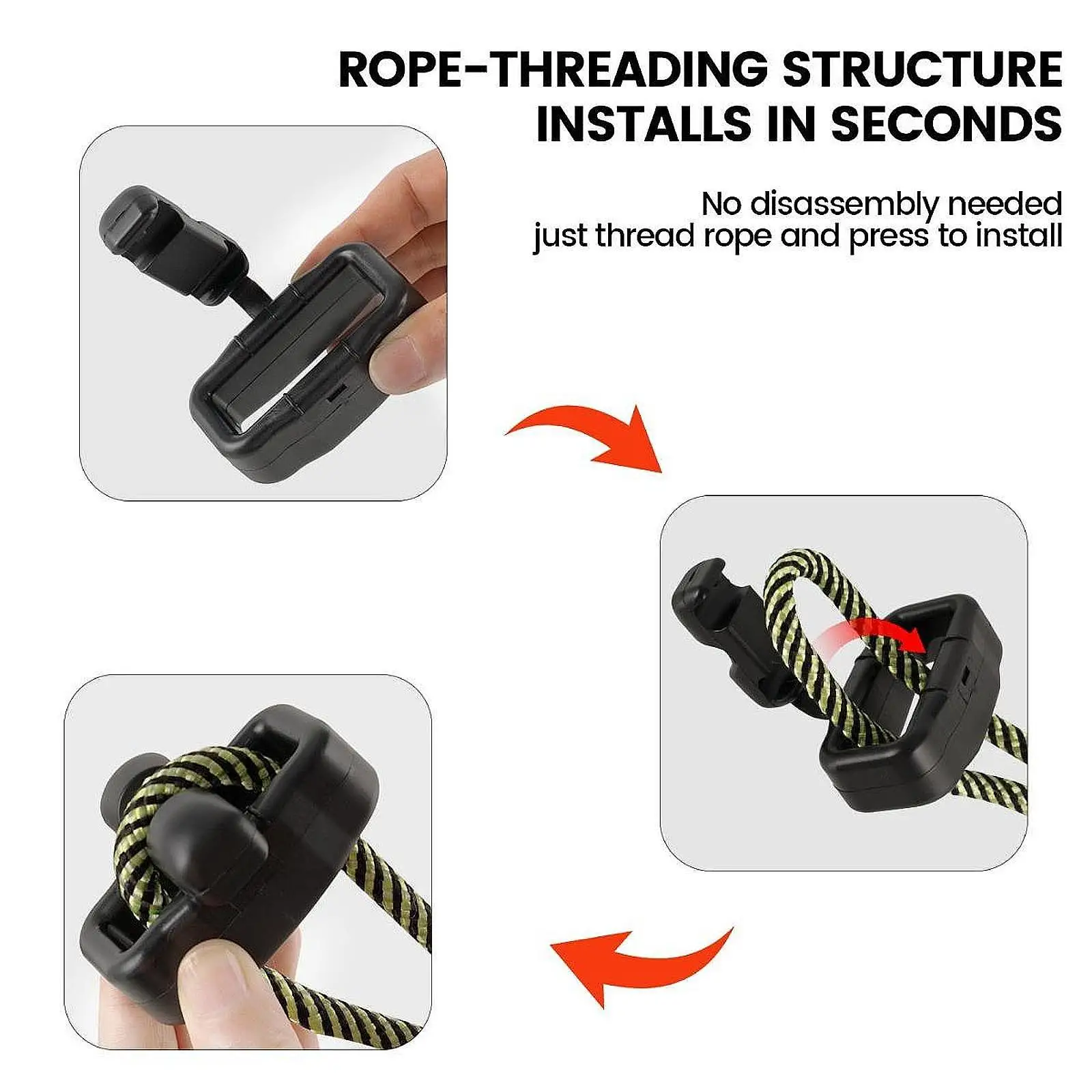 Black Boat Mooring Snubber High Performance Marine Rope Protector Replacement Part for Boat Anchoring Safety