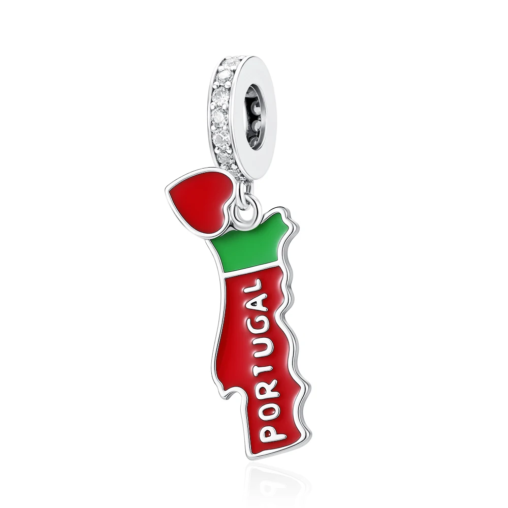 2026 New 925 silver Germany Portugal Honduras Spain Mexico Flag Pendant Fit Original Bracelets Necklace DIY jewelry Accessories view 3