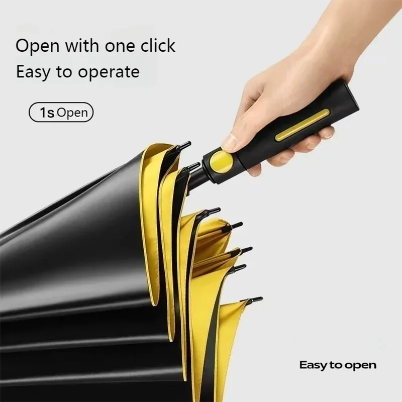 مظلة جولف من الألياف الكاملة للرجال ، طبقة مزدوجة ، كبيرة جدًا ، مقبض طويل ، مستقيم ، عمل ، سيارة