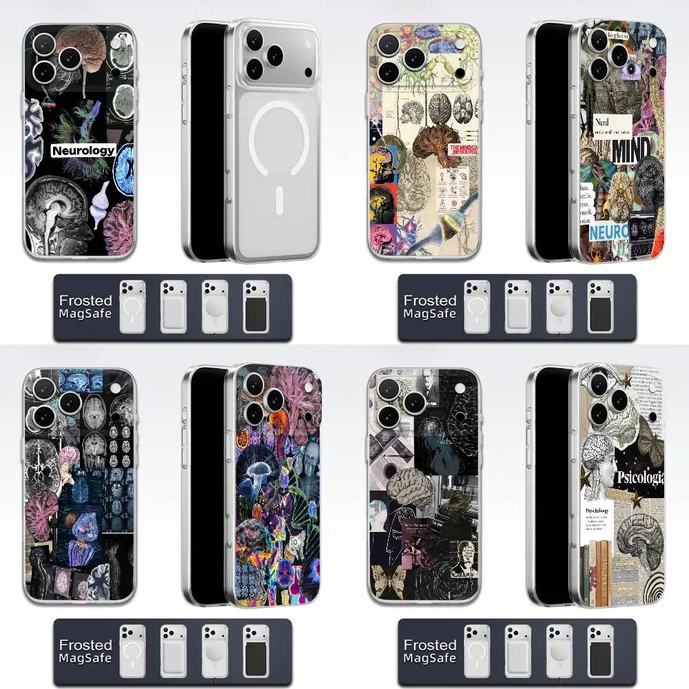 

Brain Heart Nerve Anatomy Psychology Phone Case For iPhone 17,16,15,14,13,12,11,Pro,Max,Plus,E,Air,Mini Magsafe Transparent