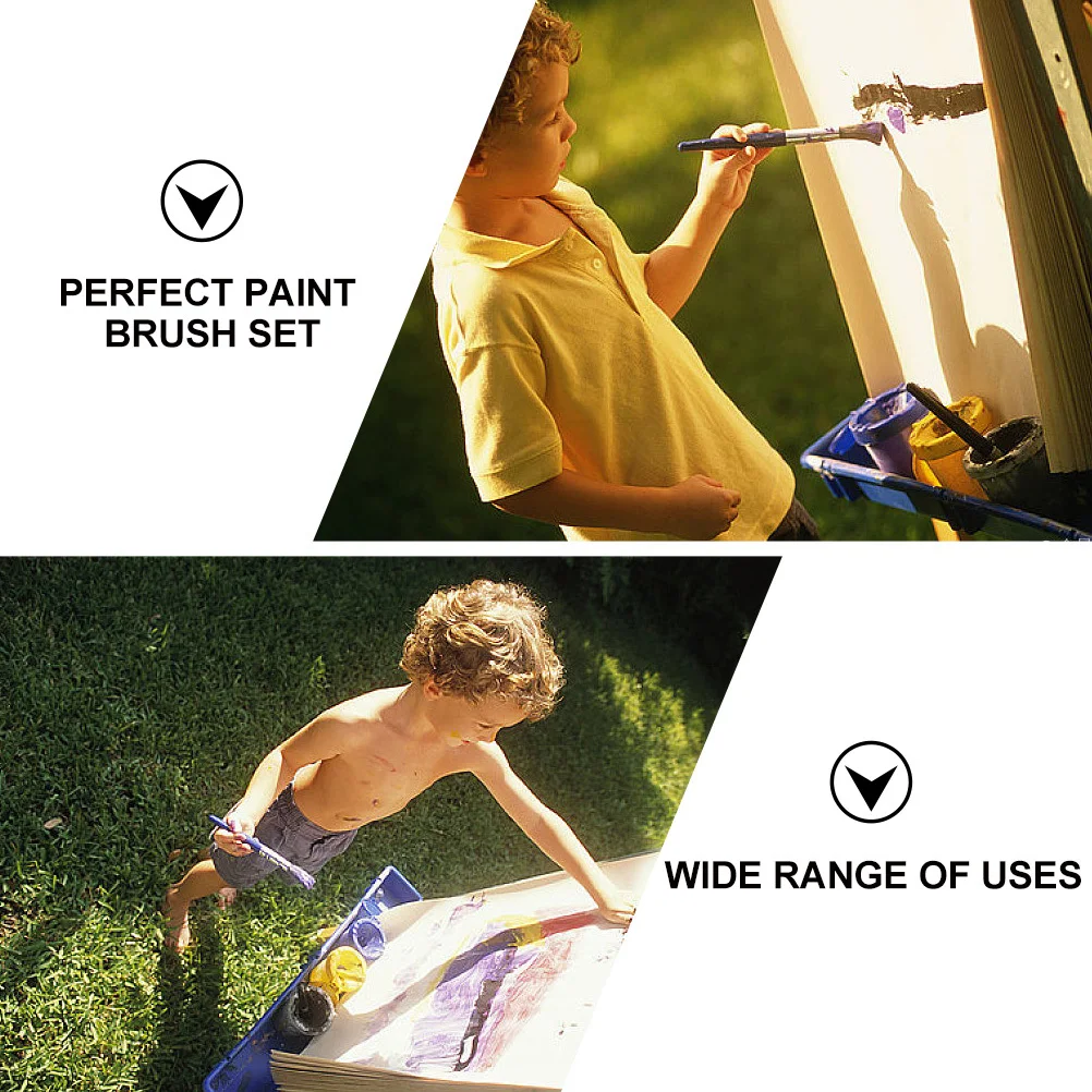 

1Set Kids Painting Brush Set Wood Oil Watercolor Art Brushes Durable DIY Child Drawing Creative Tools for Painting Detail
