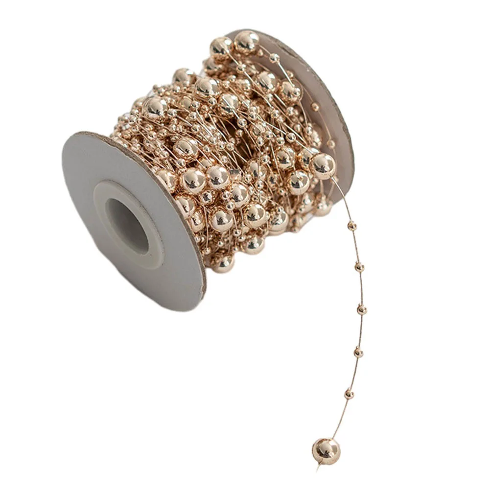 10 سنتيمتر شجرة عيد الميلاد اللؤلؤ سلسلة الديكور البلاستيك سلك حبة سلسلة قلادة ملحق DIY بها بنفسك جارلاند حفل زفاف ديكور #4