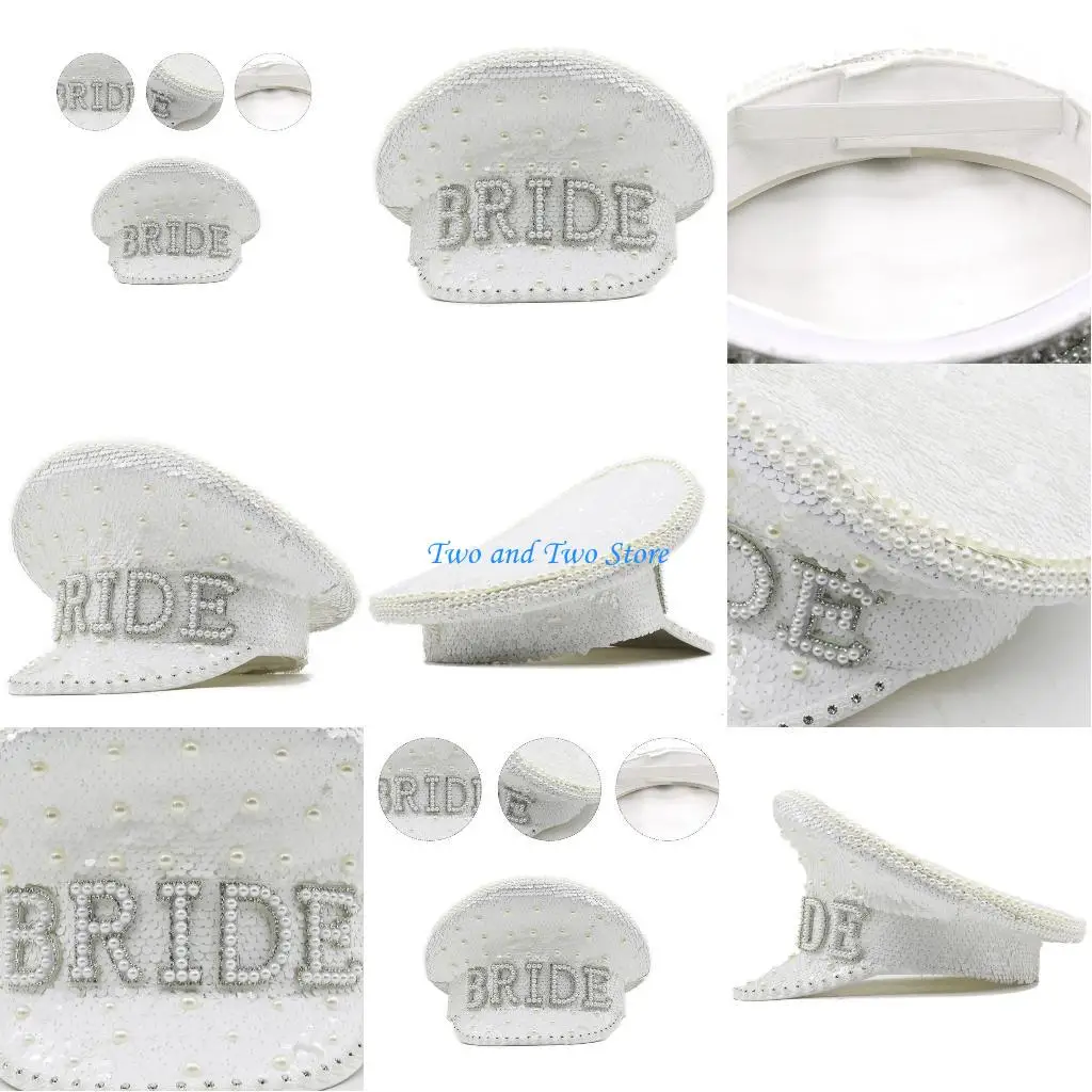 

HX6F Девичник Невеста Шляпа Карнавальная Шляпа с блестками для свадебной церемонии