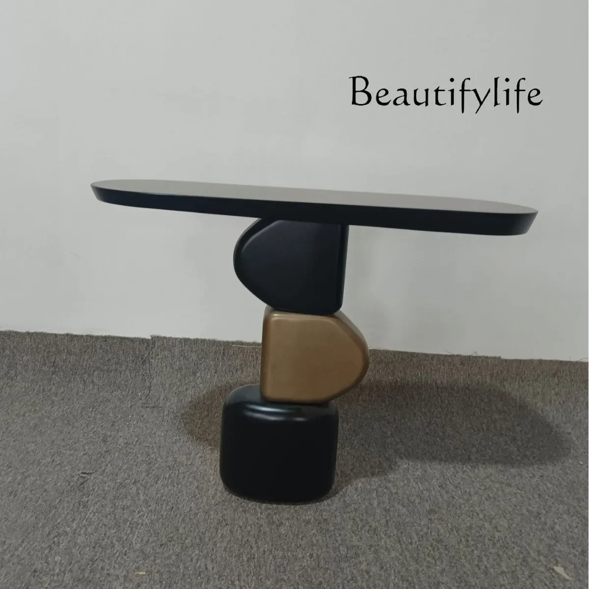 Hj Wabi Sandy Wind Entry Solid Wood Entrance Table Against The Wall Middle Hall Art Counter Retro Homestay Living Room