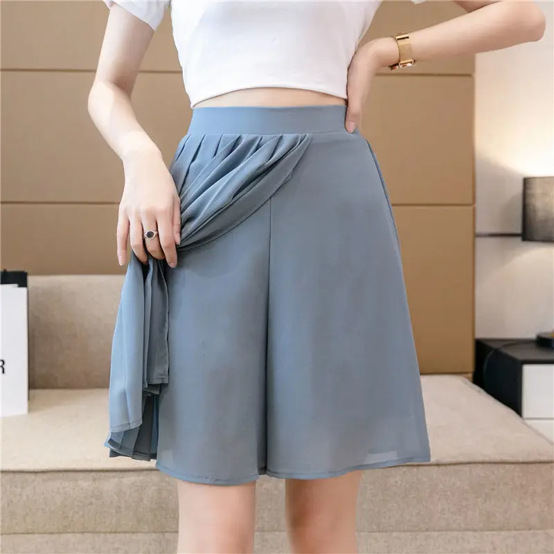 Sommer Neue Chiffon Modische Breite bein Casual Lose Dünne Shorts Rock