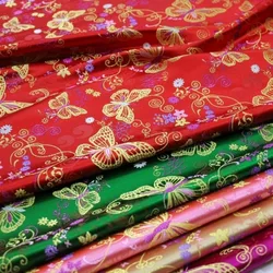 Butterfly Jacquard Brocade Fabric Smooth By The Meter for Vest Chengosam Children\'s Clothing Bag Diy Sewing Cloth Soft Blue Red