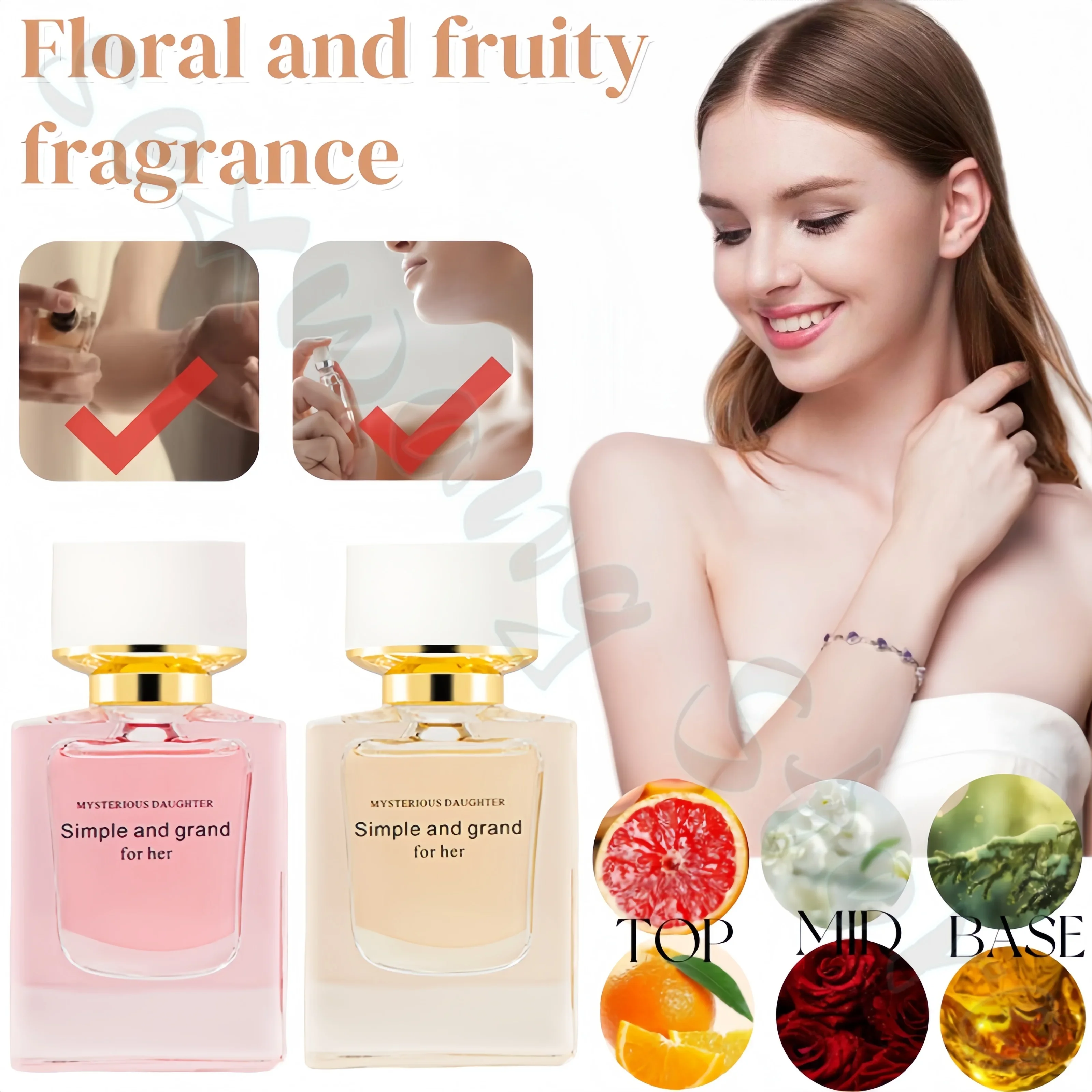 Perfume Diary Women's Enhance Charm Natural Fresh Elegant Jasmine Fruity Fragrance Long-lasting Fragrance 30ml