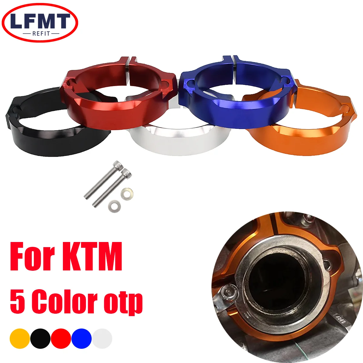 

Motorcycle Exhaust Tip Muffler Pipe Clamp Flanges Protection Cover For KTM 250/300 EXC/XC/SX/XCW/XC-W Husqvarna TC/TX 2017-2023
