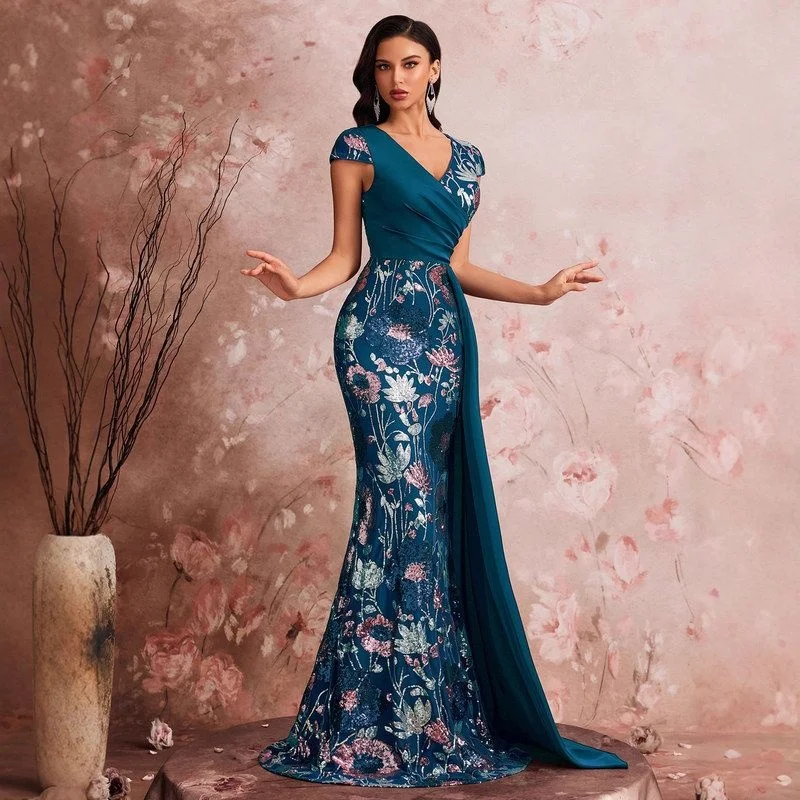 Ele كبير الحجم مساء الدكتور مع حبة الربط V-Ne طويل Sve للعشاء الاسمية الزفاف الكرة أمي الدكتور البوليستر