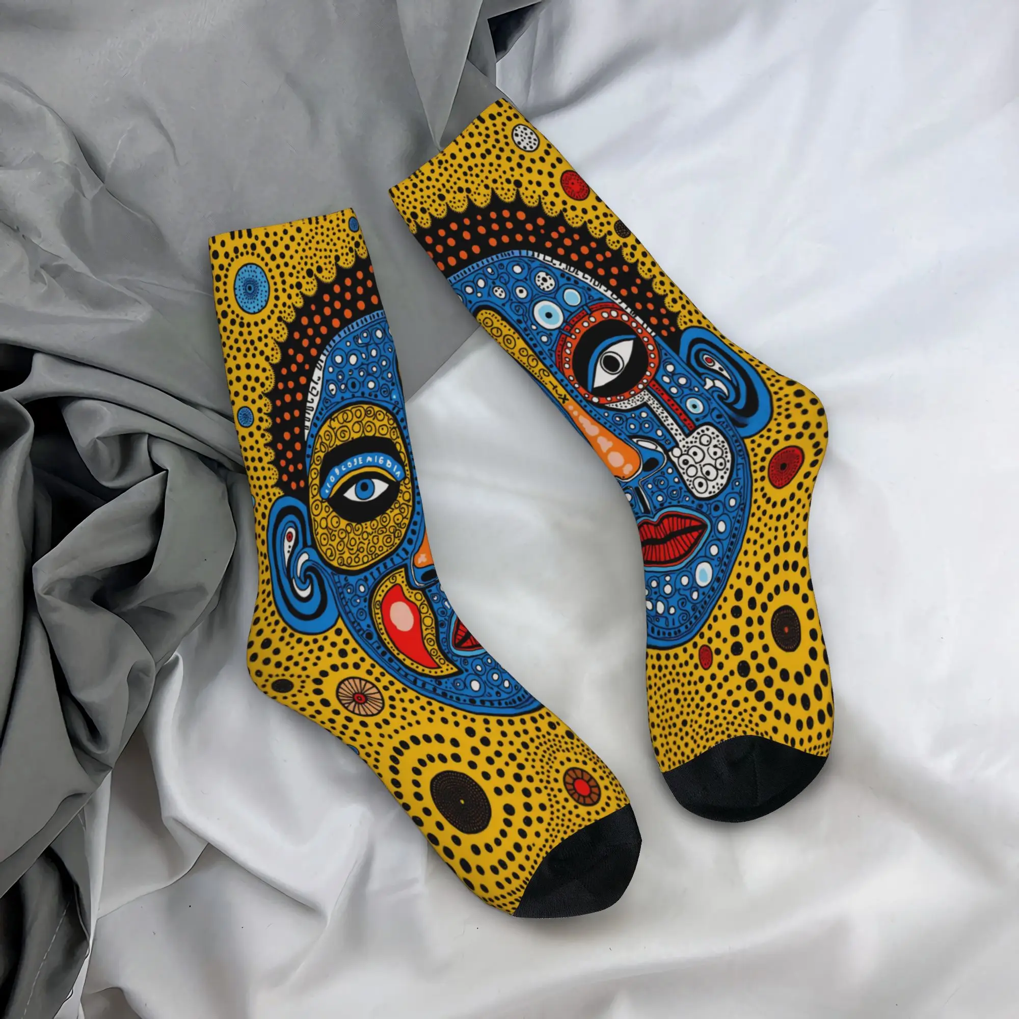 Abstract Art Face Outfits Men Women Socks Non-slip  High Quality Middle Length Sock Soft Gift Idea