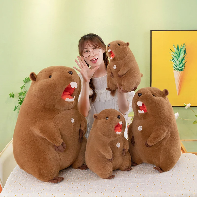 Kawaii ألعاب من نسيج مخملي لطيف السبر المارموت محشوة دمية لينة شغل الحيوان بلوشي للأطفال هدية عيد ميلاد لطيف الضوضاء صنع أفخم