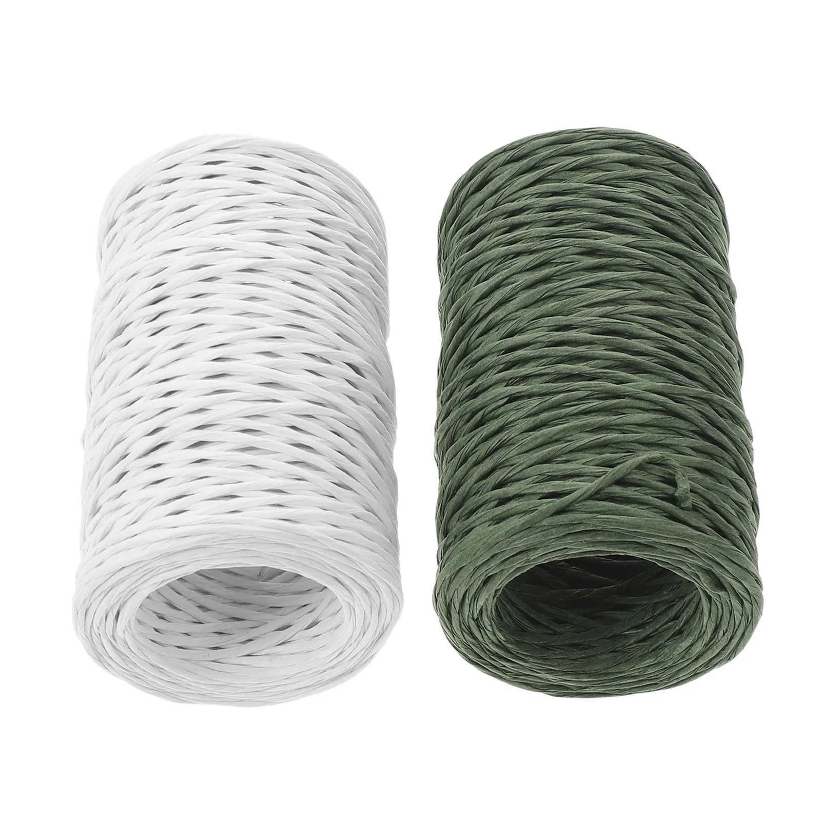 2Rolls Paper Wrapped Stem Wire For Wire For Flower Crowns Christmas Wreath Craft Covered 2MM Yards