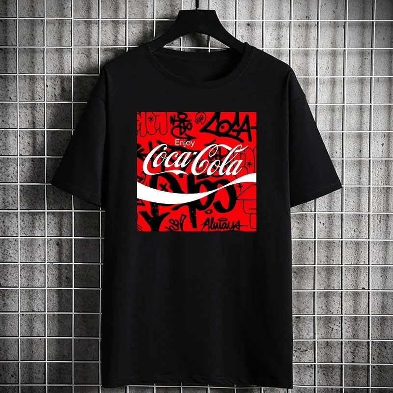 KARIMAKE Coca Cola T Shirt Baju Lelaki T Shirt100% Cotton Oversized Casual T Shirts Sleeve Unisex Round Neck